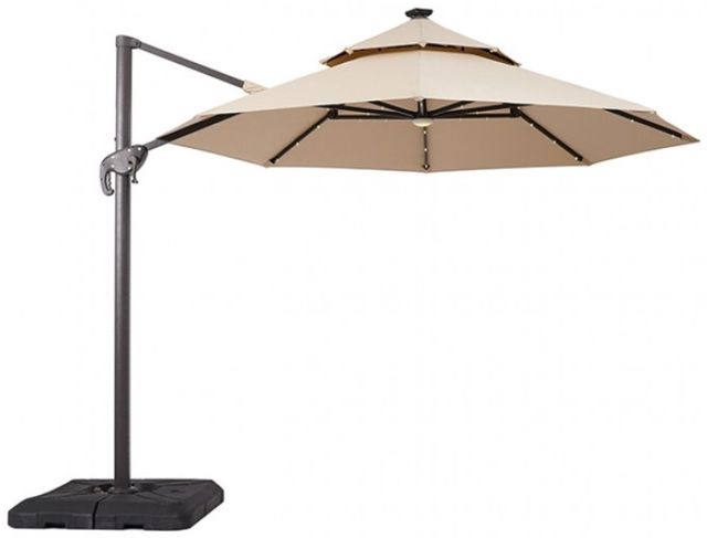 Furniture of America® Nuti Beige Aluminum/Fabric Outdoor Patio Umbrella and Base-1