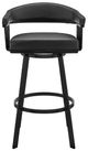 Armen Living Bronson Matte Black 25" Counter Swivel Bar Stool-1