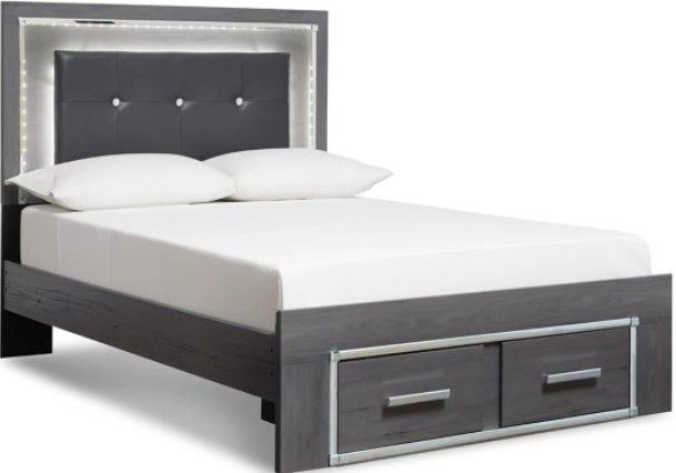 Signature Design by Ashley® Lodanna 5-Piece Gray Queen Panel Storage Bed Set-1