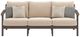 Signature Design by Ashley® Adams Lane Beige/Dark Brown Eucalyptus Outdoor Sofa with Cushion-1