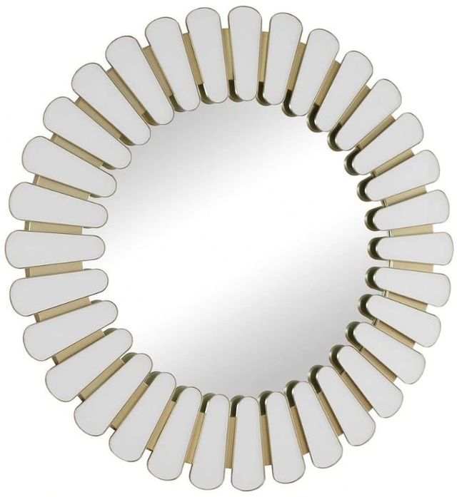 Uttermost® Miran White Glass Round Mirror-3