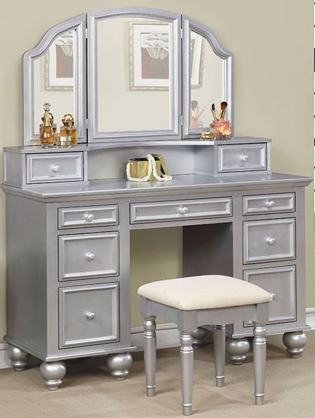 Furniture of America® Athy 3-Piece Silver Vanity Set-1
