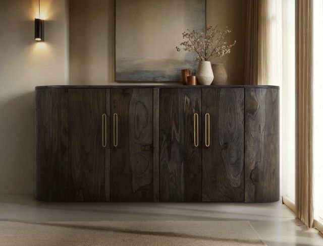 International Furniture Direct Balam Black Console-1