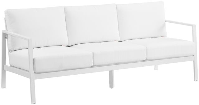 Linon Alora White Aluminum/Fabric Outdoor 3-Seater Sofa-0