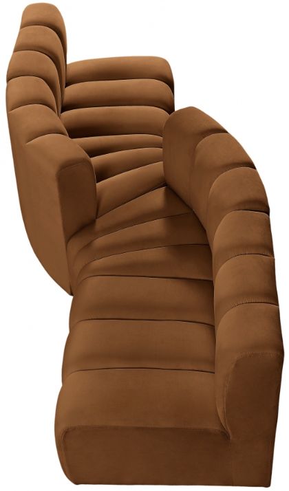 Meridian Furniture Arc 4-Piece Saddle Velvet Sectional-1