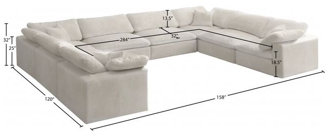 Meridian Furniture Cozy 8-Piece Cream 158" Modular Sectional-1