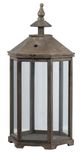 A & B Home Graca 2-Piece Clear/Black Polygon Temple Lantern Set-1