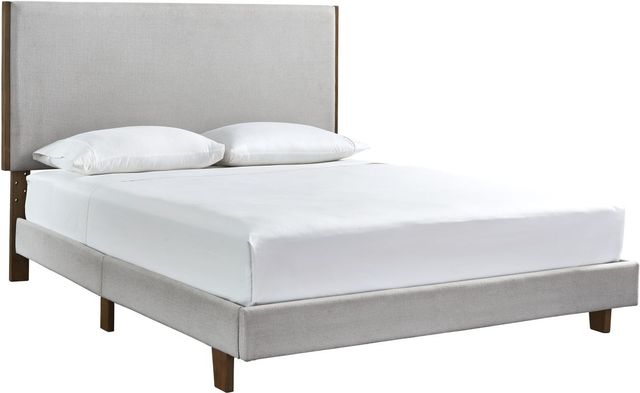 Signature Design by Ashley® Tranhaus Beige Upholstered Queen Bed-0
