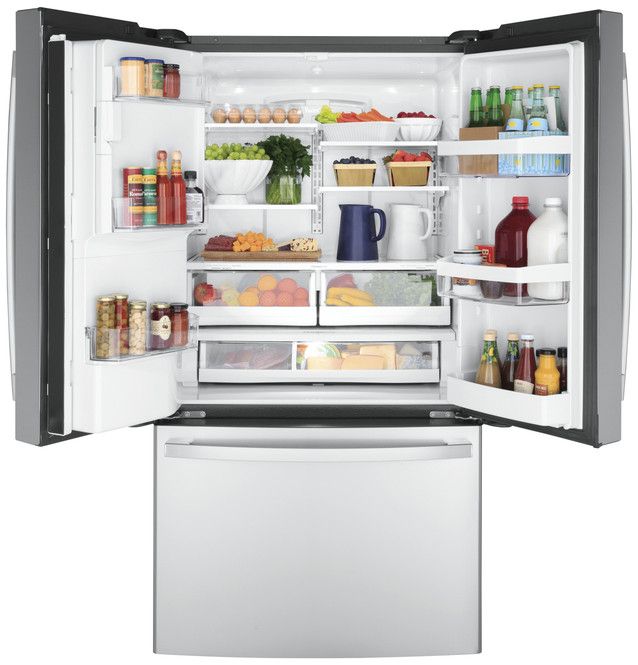 GE® 36" 22.1 Cu. Ft. Fingerprint Resistant Stainless Steel Counter Depth French Door Refrigerator-3