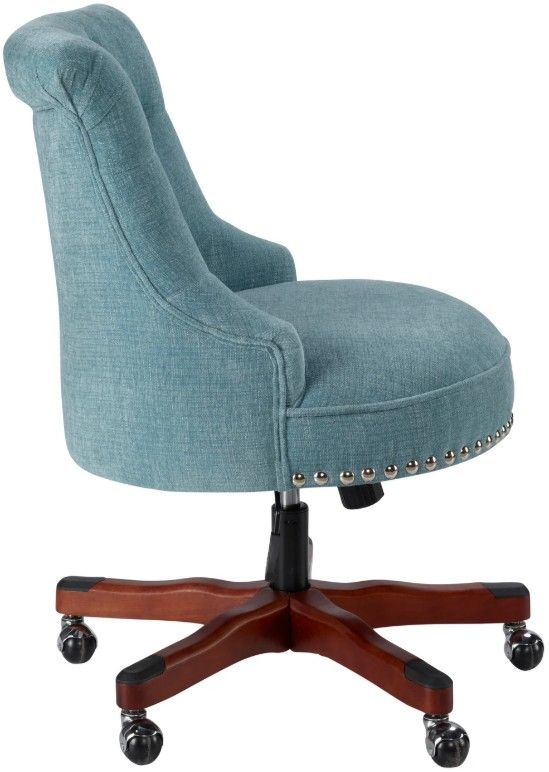 Linon Sinclair Aqua Office Chair-1