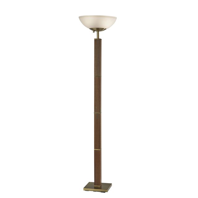Adesso® Kona Walnut/Antique Brass 300 Watt Torchiere-0