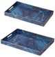 A & B Home Modern Chic 2-Piece Blue Rectangular Tray Set-0
