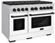 ZLINE Autograph Edition Paramount 48" Stainless Steel Pro Style Dual Fuel Range with White Matte Door and Matte Black Accents-2