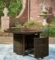Signature Design by Ashley® Drakes Beach Dark Brown Aluminum/Wicker Outdoor Fire Pit Table-4