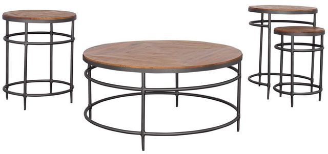 Coast2Coast Home™ Trooper Natural Cocktail Table with Black Base-3