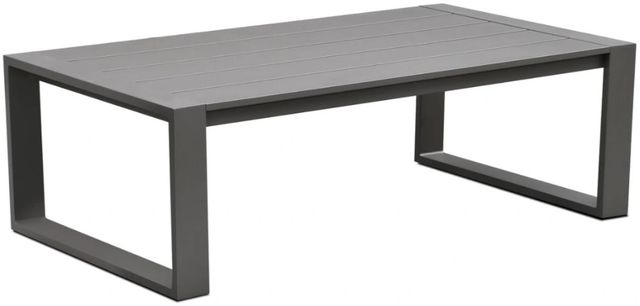 Intercon Navarro 2-Piece Gray/Mocha Fabric/Metal Outdoor Sofa and Coffee Table Set-2