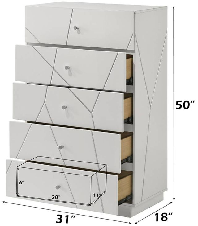 ACME Furniture Esther White/Silver High Gloss Chest-2