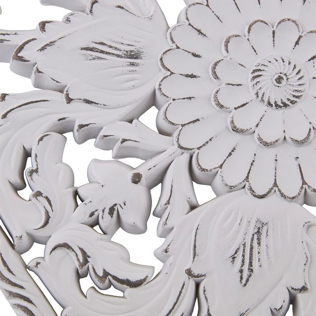 Olliix by Madison Park Botanical Panel 2 Piece White Carved Wall Decor Set-2