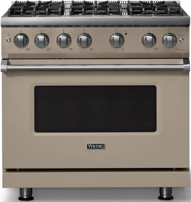 Viking® 5 Series 36" Nantucket Pro Style Gas (LP) Range with Polished Chrome Trim-0