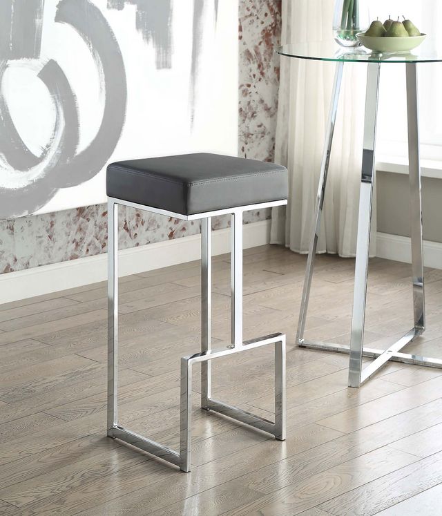 Coaster® Gervase Grey/Chrome Square Bar Stool-2