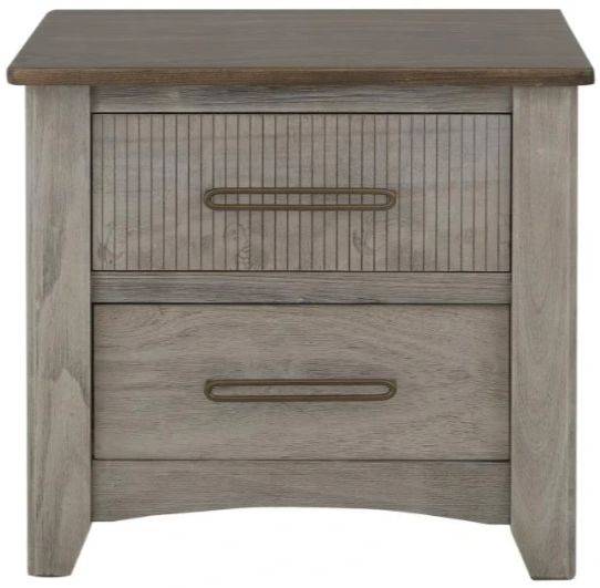 International Furniture Direct Ridge Light Gray Nightstand-3