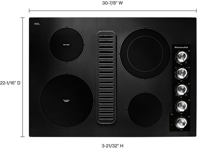 KitchenAid® 30" Black Electric Downdraft Cooktop-6