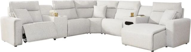 Signature Design by Ashley® Modmax II 7-Piece Stone Right-Arm Facing Power Reclining Sectional with Chaise and Audio Console-0