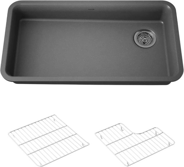 KOHLER® Cairn® Matte Graphite 33" Undermount Single-Bowl Kitchen Sink-0