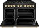 ZLINE Classic Autograph Edition 48" Black Stainless Steel Pro Style Gas Range with Polished Gold Accents-1