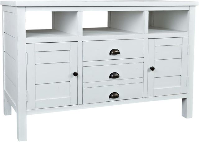 Jofran Inc. Artisan's Craft Distressed Weathered White 50" Media Console-0