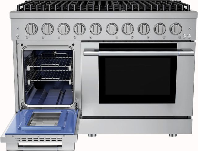 Hauslane HausPro 48" Stainless Steel Pro-Style Dual Fuel Range with Stainless Steel Knobs-2
