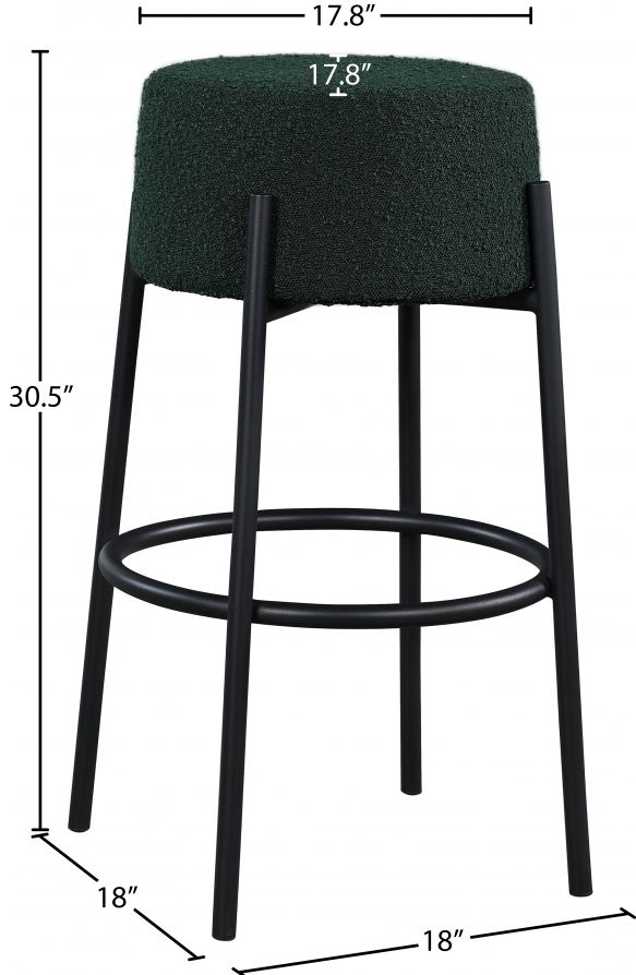 Meridian Furniture Avalon Green/Matte Black Bar Stool-2