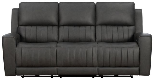 BarcaLounger® Pierce Homerun Dark Gray Leather Power Reclining Sofa-2
