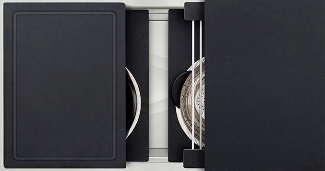 The Galley® Graphite Wood Composite Ideal Workstation 3S with Five Tool Culinary Kit-0