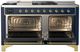 Ilve® Majestic III 60" Midnight Blue Pro Style Dual Fuel Liquid Propane Range with French Top and Brass Trim-1
