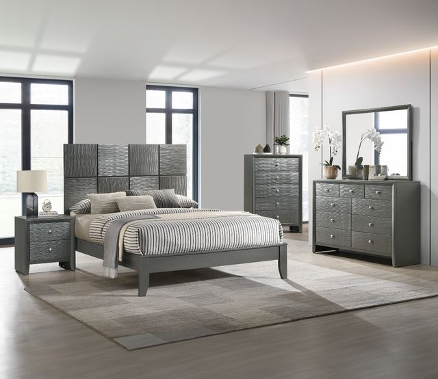 Crown Mark Denker Gunmetal Nightstand-1