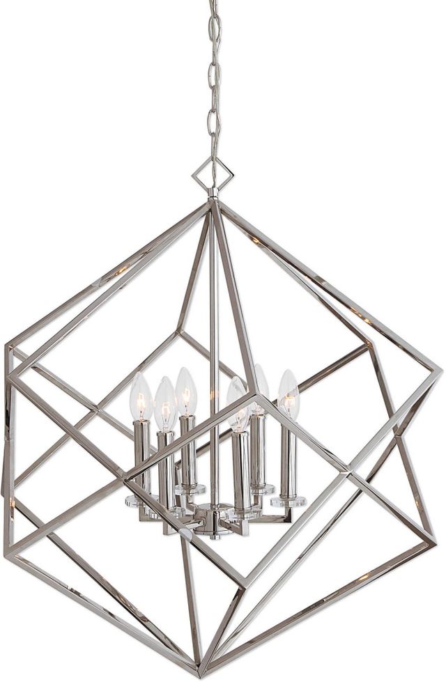 Uttermost by Kalizma Home Euclid Nickel 6 Light Cube Pendant-0