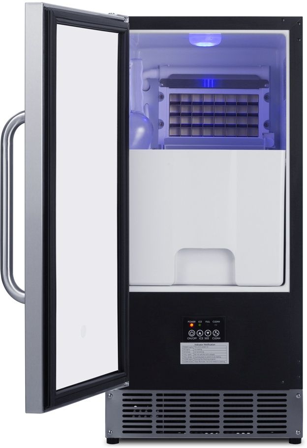 Summit® 15" 45 lb. Stainless Steel Undercounter Ice Maker-1