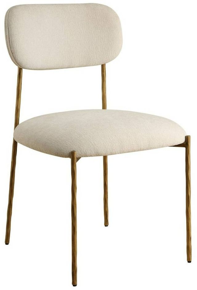 Uttermost® Capture 2-Piece Antique Gold/White Dining Side Chair Set-4
