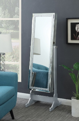 Coaster Elle Jewelry Cheval Mirror with Crystal Trim - Thumbnail 4