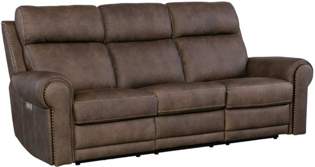 Hooker® Furniture SS Duncan Kalahari Bark Power Reclining Sofa with Power Headrest and Lumbar-0