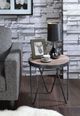 ACME Furniture Bage Weathered Gray Oak End Table with Black Metal Base-1
