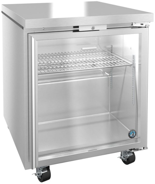 Hoshizaki Steelheart® 27" 6.21 Cu. Ft. Stainless Steel Single Section Undercounter Low Profile Freezer with Full Glass Door-1