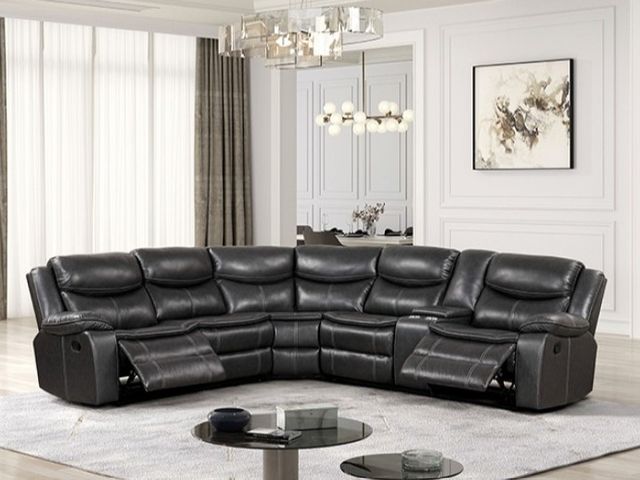 Furniture of America® Gatria Gray Sectional-1