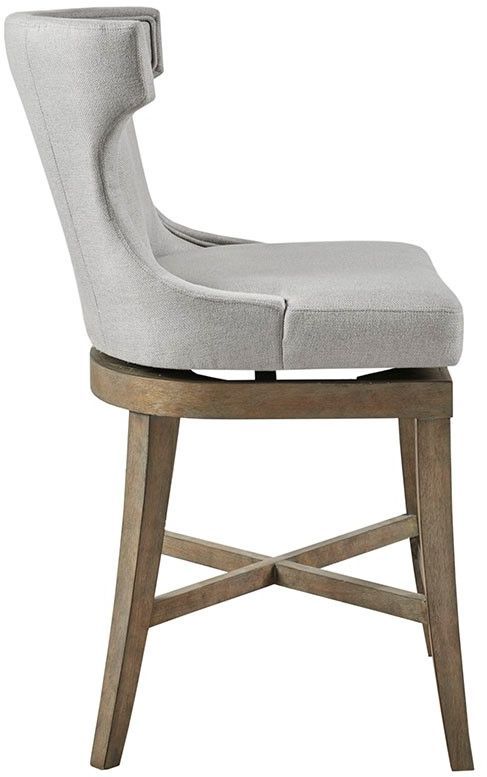 Olliix by Madison Park Light Grey Carson Counter Stool with Swivel Seat-2