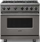 Viking® 7 Series 36" Damascus Gray Pro Style Natural Gas Range-0
