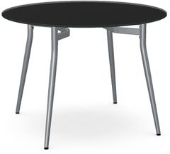 Amisco Customizable Alys 30" Black Glass Round Table with a 42" Diameter Top