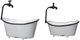 A & B Home 2-Piece White Tub with Faucet Iron Planter-0