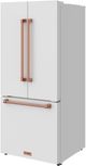 Thor Kitchen Gordon Ramsay Series 30" White French Door Counter Depth Refrigerator with Rose Gold Hardware-3