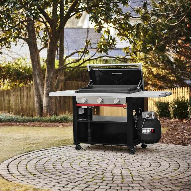 Weber® Slate™ 30" 3-Burner Black Outdoor Freestanding Liquid Propane Griddle-4